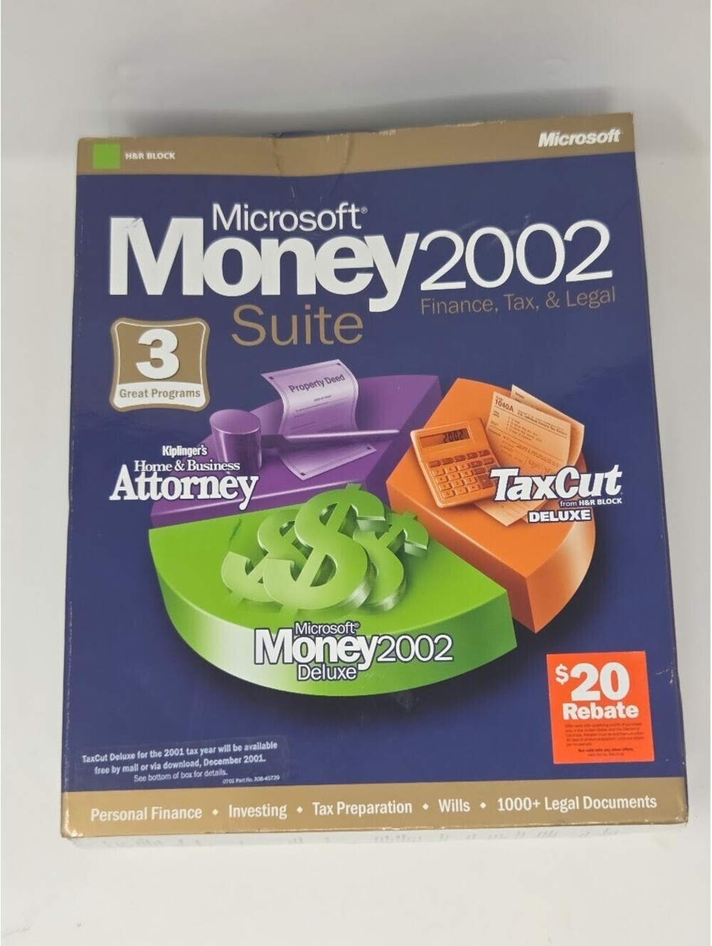 Microsoft Money 2002 Suite Deluxe Finance Tax Software Sealed New Old Stock